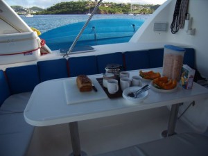 caribbean catamaran charter cockpit