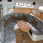 sailing catamaran charter saloon